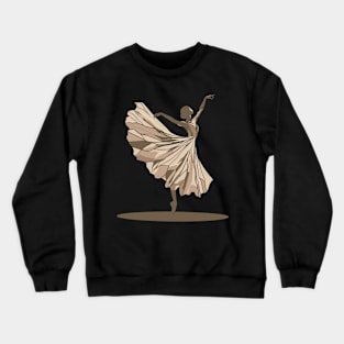 Beautiful ballerina in a golden dress, ballerina vector illustration, tiptoe pose, ballet performer Crewneck Sweatshirt